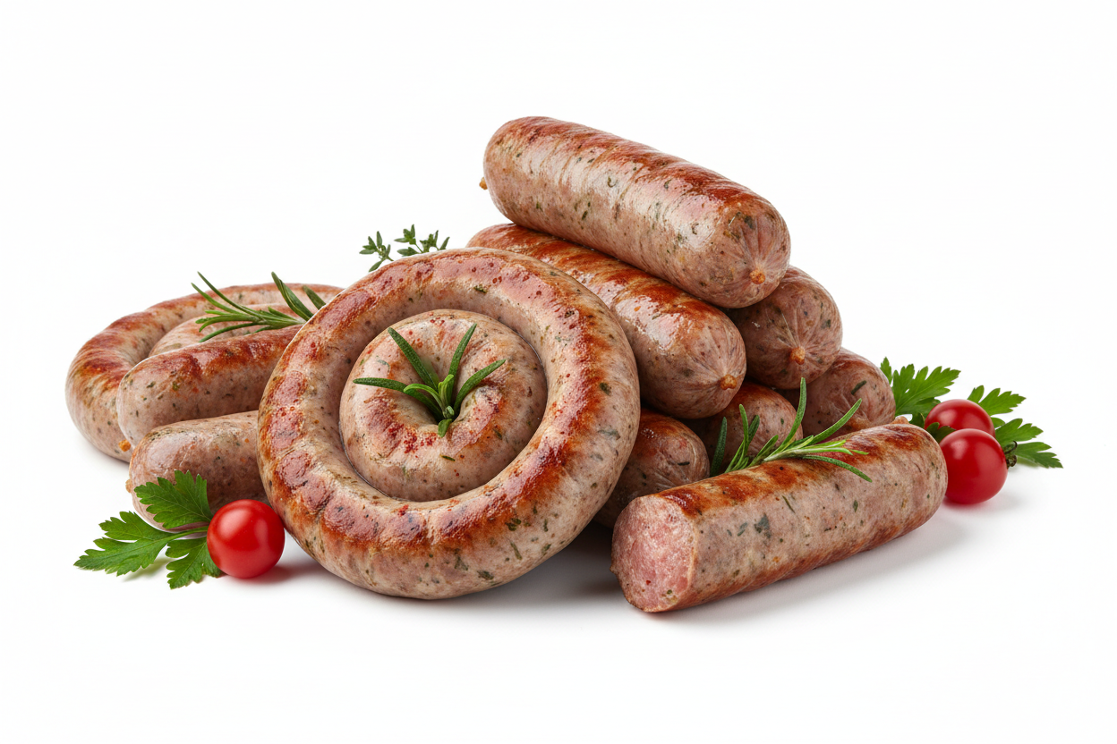 Sausage white background